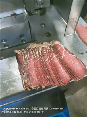 {巴汀机械}直播   腊牛肉切片机1毫米厚切片