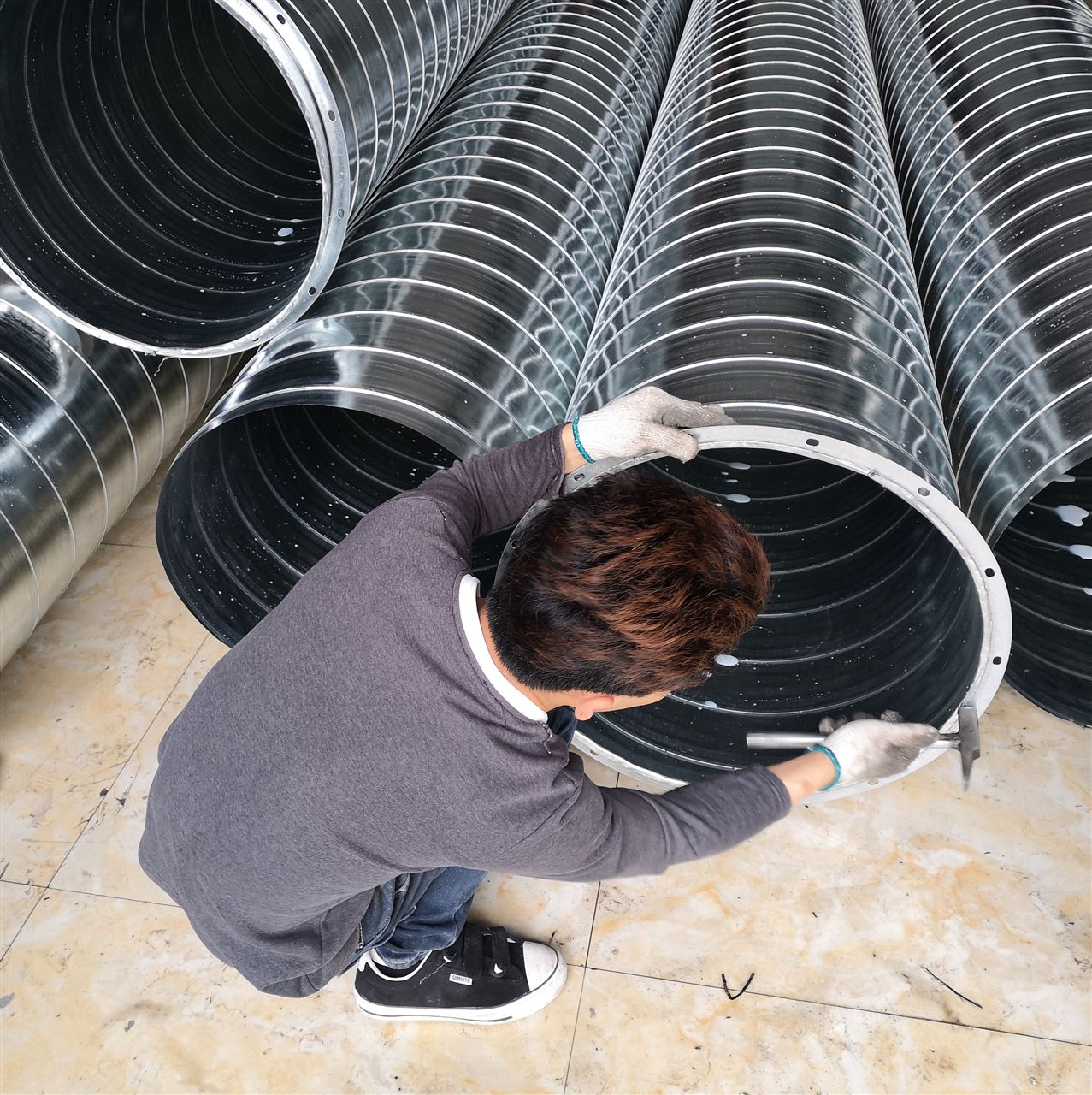 直径600mm风管隧道管道佛山螺旋风管厂家